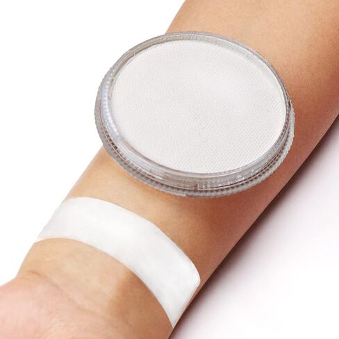 طلاء الوجه النيون من MEICOLY، طلاء الجسم المتوهج في الظلام، طلاء الوجه المنشط بالماء الفلوريسنت للبالغين والأطفال، طلاء الوجه الأبيض للهالوين ذو اللون الواحد، كعكة مقسمة على أساس مائي، 1.05 أونصة، أبيض/أزرق للأشعة فوق البنفسجية in Kuwait