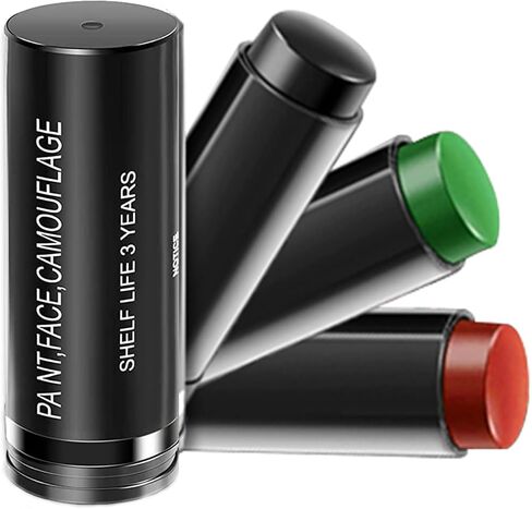 3 PCS Eye Black Football Eye Black Green Red Stick for Sports, Eye Black Stick Face Paint Makeup for Baseball Softball Football Lacrosse, Lip Smacking and Body Paint Halloween Cosplay Costume in Saudi Arabia