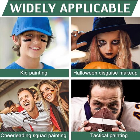3 PCS Eye Black Football Eye Black Green Red Stick for Sports, Eye Black Stick Face Paint Makeup for Baseball Softball Football Lacrosse, Lip Smacking and Body Paint Halloween Cosplay Costume in Saudi Arabia