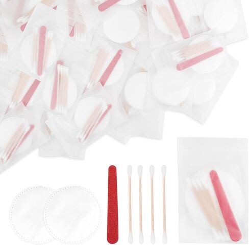Tuciyke Hotel Vanity Kit، 50 حزمة ملفوفة بشكل فردي وسائل الراحة مجموعة الغرور الفندقية تتضمن لوازم الضيافة الفندقية وسادات قطنية تجميلية، مسحات قطنية، لـ Airbnb، والمأوى، ودار التمريض in Kuwait