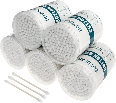 اعواد قطنية ورقية للاذنين باطراف دائرية مزدوجة، اعواد قطنية للمكياج والاستخدام اليومي، 500 قطعة in Kuwait