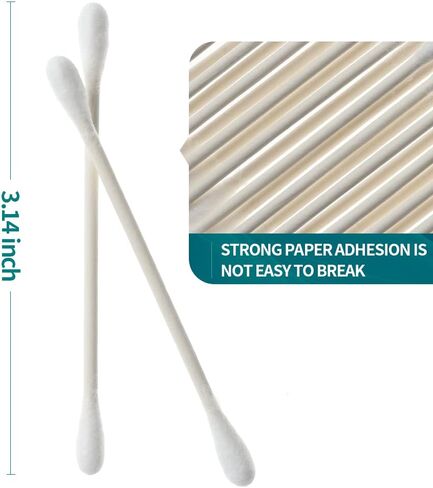 اعواد قطنية ورقية للاذنين باطراف دائرية مزدوجة، اعواد قطنية للمكياج والاستخدام اليومي، 500 قطعة in Kuwait