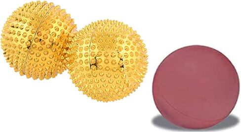 Spiky Massage Balls for Feet, Back, Hands, Muscles - Firm, Medium and Soft Spiked Massager Rollers for Plantar Fasciitis, Exercise, Neuro-Balance, Physical Therapy, Massager Ball Exercise in Kuwait