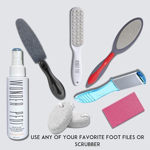 Callus Remover - Instant Exfoliating Peel Foot Spray - Feet Dead Skin Remover Cracked Heels Softener – Home Spa Pedicure Treatment - Works With any Foot File or Scrubber. Wonder Pedi in Kuwait