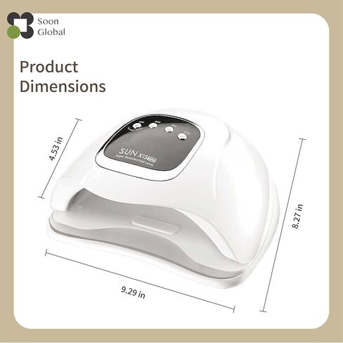 Soon Global UV Nail Lamp, 280W UV Light for Nails Fast Curing Gel Nail Polish with 4 Timers and LCD Display, Professional LED Nail Dryer with Auto Sensor, 66 Lamp Beads in Kuwait