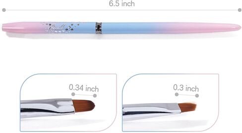 قطعتان من فرشاة تنظيف الأظافر الاحترافية للأظافر مع قلم رأس مستدير ومائل وأدوات طلاء لتصميم فن الأظافر وتنظيف الأخطاء البولندية in Kuwait