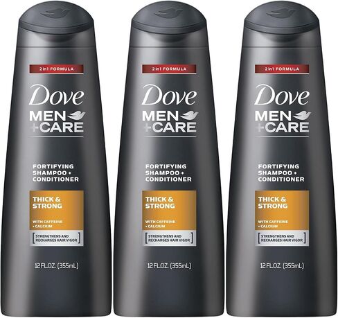 Dove Men + Care Thick and Strong Fortifying 2-in-1 Shampoo + Conditioner, 12 Ounce (Pack of 3) in Saudi Arabia