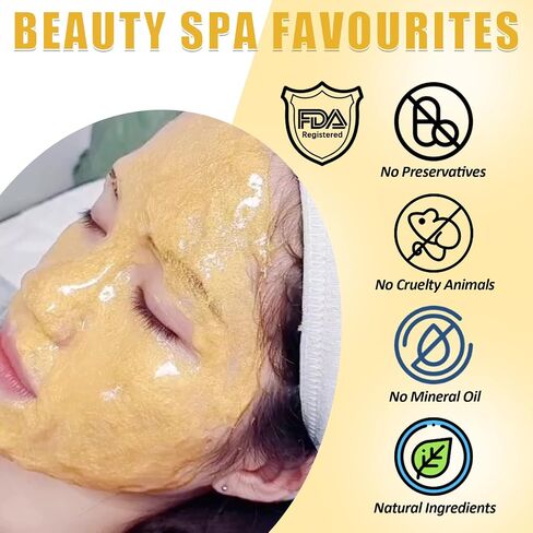 Jelly Mask for Facial Professional - 24K Gold Anti-Aging & Firming Hydrojelly Mask Powder, Hydrating Brighten Jelly Face Mask Skin Care, Natural Gel Peel Off Mask for Spa Salon Vajacial Mask 17.6Fl Oz in Kuwait