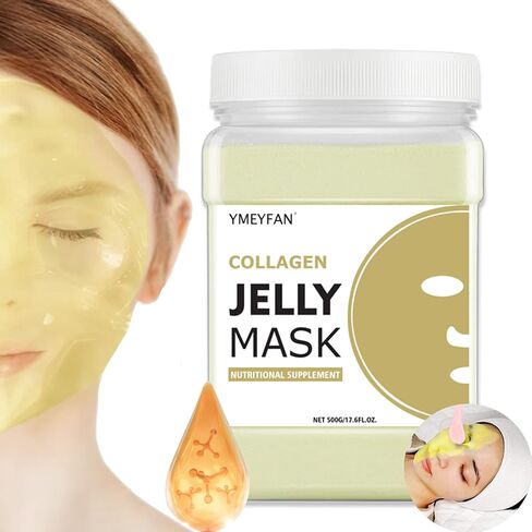 Jelly Mask for Facial Professional - 24K Gold Anti-Aging & Firming Hydrojelly Mask Powder, Hydrating Brighten Jelly Face Mask Skin Care, Natural Gel Peel Off Mask for Spa Salon Vajacial Mask 17.6Fl Oz in Saudi Arabia