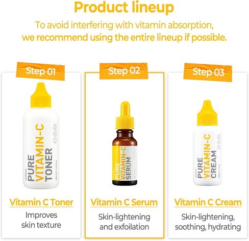 SKINMISO Pure Vitamin C Serum | Facial Skin Care Products - Korean Skincare Glow Face Serum| K Beauty Serum Face Care for Skin Brightening, Hydrating & Lighten up Dark Spots - Pack of 1 (0.7 oz) in Saudi Arabia