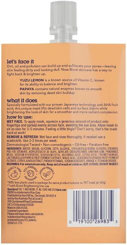 Bioré Brightening Clay Mask, to Improve Skin Tone and Texture, for All Skin Types, 1.69 Fluid Ounces in Kuwait