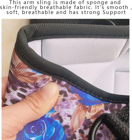 Fotgok Foam Arm Sling Elbow Brace Support with Waist Strap Soulder Sling Rotator Cuff Brace for Shoulder Injury for Women, Blue Rose Leopard in Saudi Arabia