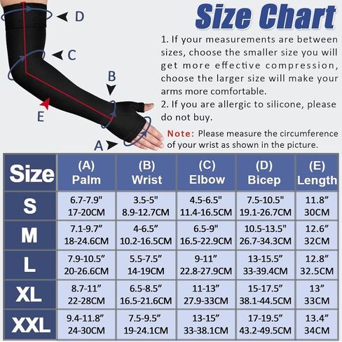 beister Lymphedema Medical Compression Arm Sleeve with Gauntlet for Men & Women (Single), 20-30 mmHg Full Arm Support with Dot Silicone Band, Graduated Compression Arm Brace for Swelling, Arthritis in Saudi Arabia