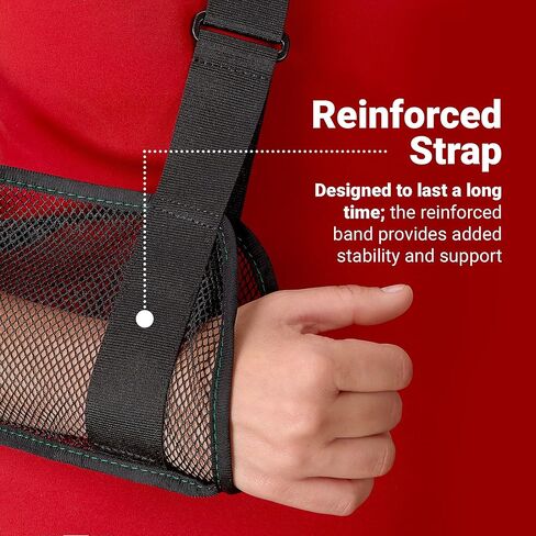 حمالة كتف شبكية للذراع - مانع حركة الكتف للاستحمام - دعامة ذراع قابلة للتعديل للكفة المدورة، والكوع والإصابات الأخرى، دعم رفع الجبيرة اليمنى واليسرى للرجال والنساء in Kuwait