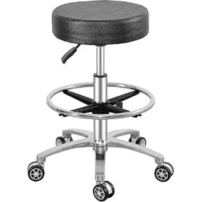 Antlu Rolling Stool Swivel Chair for Office Medical Salon Tattoo Kitchen Massage Work,Adjustable Height Hydraulic Stool with Wheels (Black) in Saudi Arabia