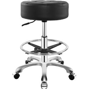 Rolling Adjustable Stool for Work Medical Tattoo Salon Office,Heavy Duty Esthetician Hydraulic Chair Stool with Wheels (Black) in Kuwait
