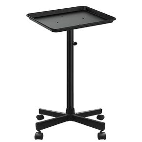 Black Salon Tray, Salon Tray Cart, Premium Aluminum Salon Tray With Adjustable Height, Metal Salon Tray on Wheels, Dentist Tray, Tattoo Tray For Salon and SPA Use, Metal Feet