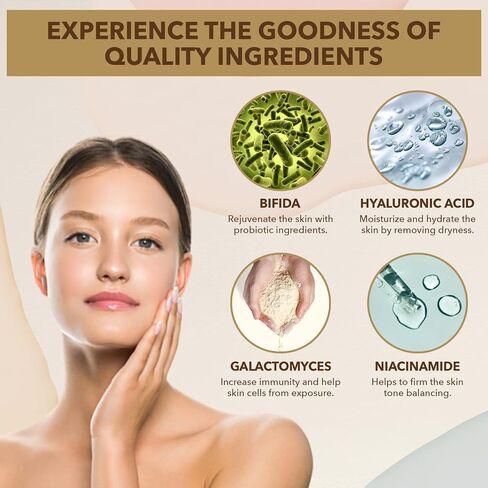 KRANICELL Bifida Complex 70% + Galactomyces 20%+ Niacinamide 2% + Hyaluronic Acid 2% Face Serum 1.7Fl oz with Ceramide for Skin Protective Layer by Moisturizing | Korean Skin Care Face Oil- Anti Aging, Skin Tone Balancing, Nourishing & Soothing, in Saudi Arabia