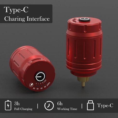 Wormhole Tattoo Power Battery Wireless Tattoo Power Supply for Tattoo Pen 1350MAH Tattoo Power Bank RCA Connector Rechargeable USB WB09-B in Kuwait