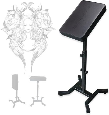 حامل مسند ذراع الوشم من KATZEIST، مسند ذراع وشم قابل للتعديل لوشم صالون الاستوديو مع وسادة إسفنجية جلدية ومسند ساق الذراع in Kuwait