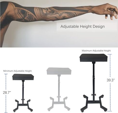 حامل مسند ذراع الوشم من KATZEIST، مسند ذراع وشم قابل للتعديل لوشم صالون الاستوديو مع وسادة إسفنجية جلدية ومسند ساق الذراع in Kuwait