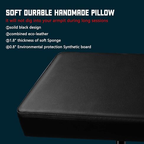 مسند ذراع وشم من POARMEEY مسند للقدمين قابل للتعديل بارتفاع وإمالة وسادة جلدية سوداء in Kuwait