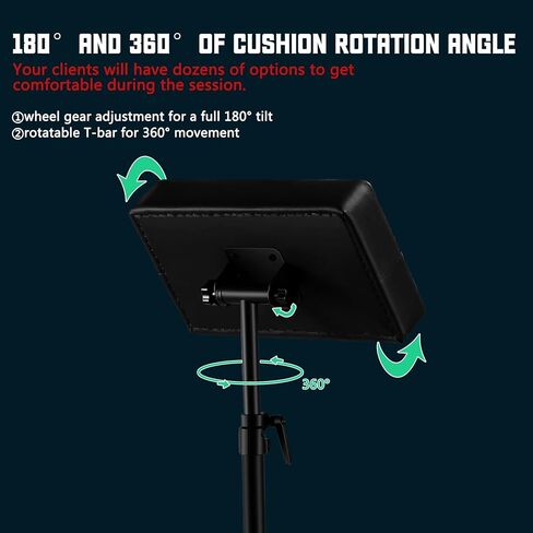 مسند ذراع وشم من POARMEEY مسند للقدمين قابل للتعديل بارتفاع وإمالة وسادة جلدية سوداء in Kuwait
