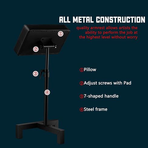مسند ذراع وشم من POARMEEY مسند للقدمين قابل للتعديل بارتفاع وإمالة وسادة جلدية سوداء in Kuwait