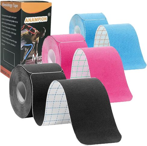 Kinesiology Tape Pro Athletic Sports (3 Rolls,60 Precut Strips) Waterproof Breathable Latex Free Tape for Ankle Wrists Knees Elastic Running Tennis Swimming Football Sports Activities Tapes (Black) in Saudi Arabia