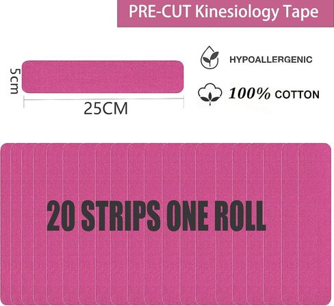 Kinesiology Tape Pro Athletic Sports (3 Rolls,60 Precut Strips) Waterproof Breathable Latex Free Tape for Ankle Wrists Knees Elastic Running Tennis Swimming Football Sports Activities Tapes (Black) in Saudi Arabia