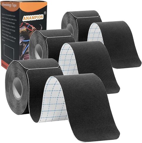 Kinesiology Tape Pro Athletic Sports (3 Rolls,60 Precut Strips) Waterproof Breathable Latex Free Tape for Ankle Wrists Knees Elastic Running Tennis Swimming Football Sports Activities Tapes (Black) in Saudi Arabia