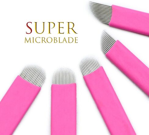 50 قطعة من إبر Microlading الاحترافية 12 دبابيس منحنية مسطحة بقطر 0.18 مم، شفرات حواجب يدوية للاستعمال مرة واحدة، لوازم مكياج دائمة، مجموعات Microblading in Saudi Arabia