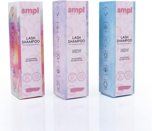 SMPL Aesthetics Eyelash Extension Cleanser، شامبو الرموش، منظف الرموش للتمديدات، فرشاة الرموش، زجاجة شطف، حمام الرموش، كتاب إلكتروني مجاني حساس، بارابين، خالي من الكبريتات، مزيل مكياج، برايمر (طازج) in Kuwait