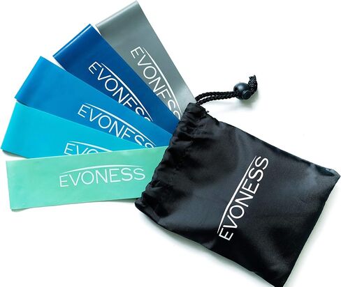 EVONESS - أربطة دائرية لتمارين المقاومة للساقين بعقب الغنائم الرئيسية مجموعة من 5 in Kuwait