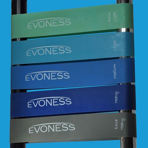 EVONESS - أربطة دائرية لتمارين المقاومة للساقين بعقب الغنائم الرئيسية مجموعة من 5 in Kuwait