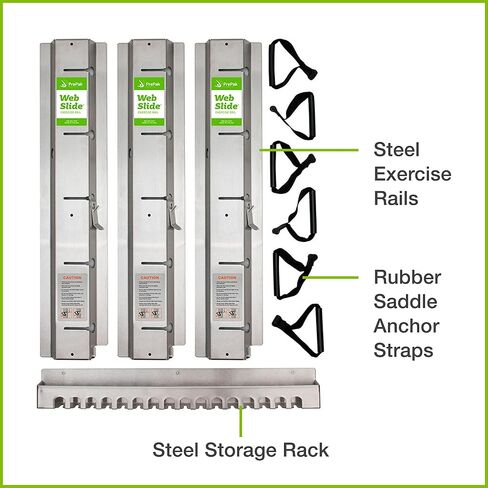 Web Slide Basics System — Stainless Steel — Perfect for Dynamic Warm-ups, Crossfit, Stretching, and Strength Building — Physical Rehab Equipment for Clinic, Home, or Gym in Saudi Arabia
