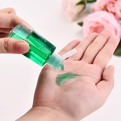 30 Pieces Empty Bottle with Flip Cap Travel Size Containers Clear Plastic Bottle 1 oz/ 30 ml with 3 Pieces Transfer Funnel Plastic Funnels for Liquid, Lotion, Creams, Shampoo and Toiletries in Saudi Arabia