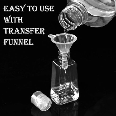 30 Pieces Empty Bottle with Flip Cap Travel Size Containers Clear Plastic Bottle 1 oz/ 30 ml with 3 Pieces Transfer Funnel Plastic Funnels for Liquid, Lotion, Creams, Shampoo and Toiletries in Saudi Arabia