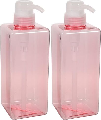 عبوة شامبو/زجاجة بسعة 650 مل، عبوة مكونة من أربعة مستحلب مربعة الشكل من كابيلوك، عبوة ضخ لصابون اليد قابلة لإعادة الملء، زجاجة موزع لصابون اليد سعة كبيرة للاستخدام المنزلي في الفنادق (وردي) in Kuwait