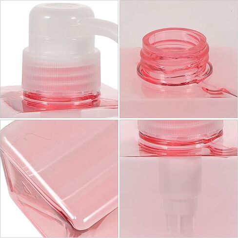 عبوة شامبو/زجاجة بسعة 650 مل، عبوة مكونة من أربعة مستحلب مربعة الشكل من كابيلوك، عبوة ضخ لصابون اليد قابلة لإعادة الملء، زجاجة موزع لصابون اليد سعة كبيرة للاستخدام المنزلي في الفنادق (وردي) in Kuwait