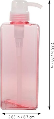 عبوة شامبو/زجاجة بسعة 650 مل، عبوة مكونة من أربعة مستحلب مربعة الشكل من كابيلوك، عبوة ضخ لصابون اليد قابلة لإعادة الملء، زجاجة موزع لصابون اليد سعة كبيرة للاستخدام المنزلي في الفنادق (وردي) in Kuwait