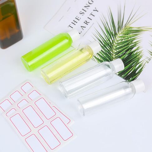 Trendbox 120ml/4oz Clear Plastic Empty Bottles with Flip Cap BPA-free Travel Containers for Shampoo, Lotions, Liquid Body Soap and Massage Oils - 12 Pack in Saudi Arabia