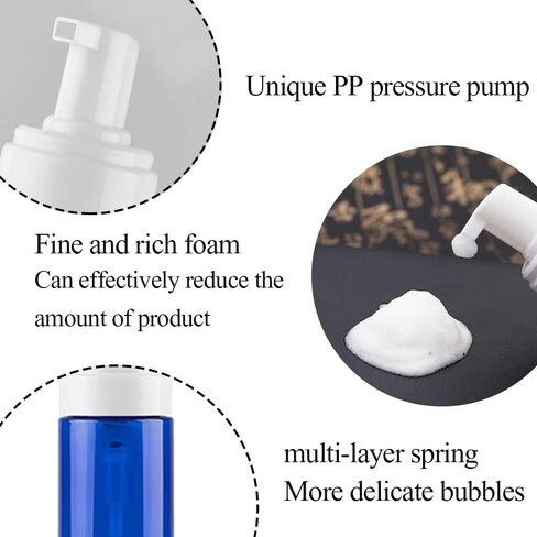 موزع صابون رغوي من قطعتين، زجاجات مضخة رغوية فارغة، زجاجة رغوة بلاستيكية شفافة فارغة قابلة لاعادة الملء لتنظيف السفر وتغليف مستحضرات التجميل (200 مل) in Kuwait