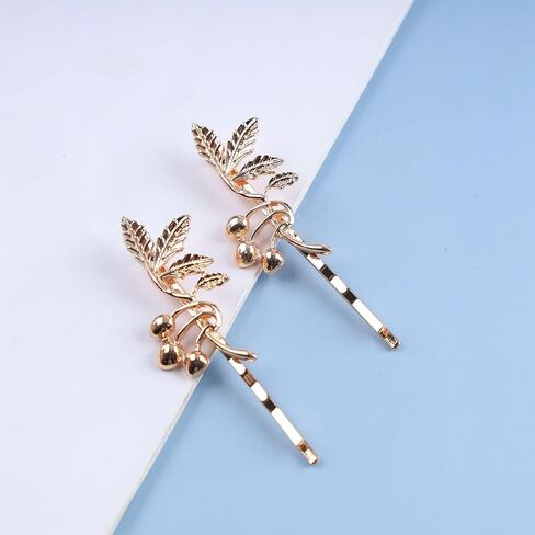 Boho Leaf Hair Clip Vintage Gold Leaf Hair Pin Retro Hair Barrette Bride Hair Bobby Pins Wearing Hair Clamps Wedding Hair Accessories for Women and Girls 2Pcs(Leaf A) in Saudi Arabia