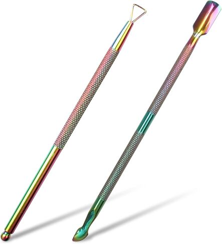 YEEPSYS Cuticle Pusher and Cutter Remover, Salon Quality Stainless Steel Acetone Gel Nail Polish Peeler Scraper Durable Manicure and Pedicure Cleaner Tool For Fingernail and Toenail in Kuwait