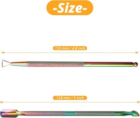 YEEPSYS Cuticle Pusher and Cutter Remover, Salon Quality Stainless Steel Acetone Gel Nail Polish Peeler Scraper Durable Manicure and Pedicure Cleaner Tool For Fingernail and Toenail in Kuwait