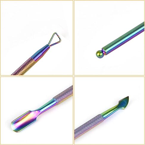 YEEPSYS Cuticle Pusher and Cutter Remover, Salon Quality Stainless Steel Acetone Gel Nail Polish Peeler Scraper Durable Manicure and Pedicure Cleaner Tool For Fingernail and Toenail in Kuwait