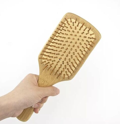 6 in 1 Wooden Natural Bamboo Detangling Hair Brush and Comb Set by BeaverStrong (Natural Wood) in Saudi Arabia