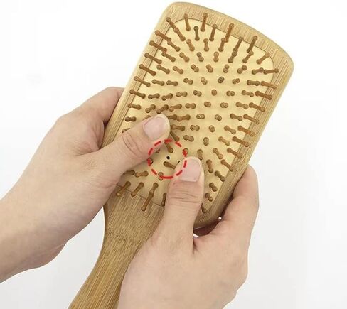 6 in 1 Wooden Natural Bamboo Detangling Hair Brush and Comb Set by BeaverStrong (Natural Wood) in Saudi Arabia