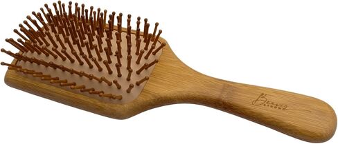 6 in 1 Wooden Natural Bamboo Detangling Hair Brush and Comb Set by BeaverStrong (Natural Wood) in Saudi Arabia